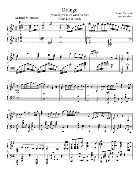 Orange Piano Sheet Music Downloads at Musicnotes.com.